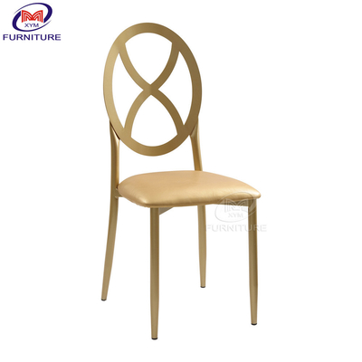Customized Metal Wedding Restaurant Dining Chairs Cross Round Back Iron Variety Bambu