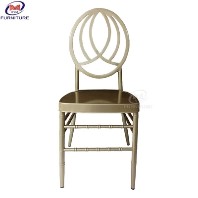 Dinding Kembang Kunci Backrest Pernikahan Chiavari Kursi Champagne Emas Aluminium Logam Kursi Bambu